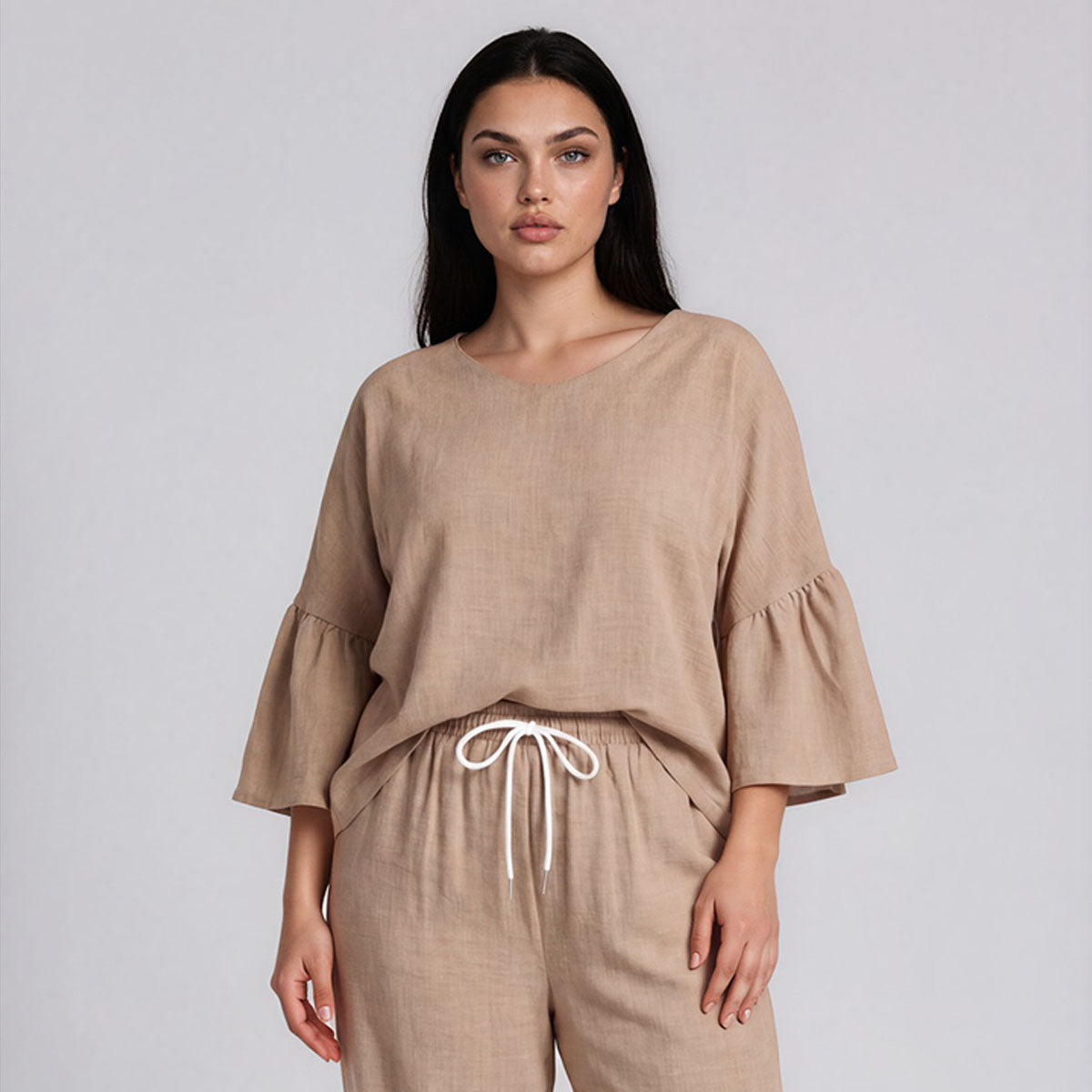 Cora Easy Blouse with Extended Ruffles Sleeve
