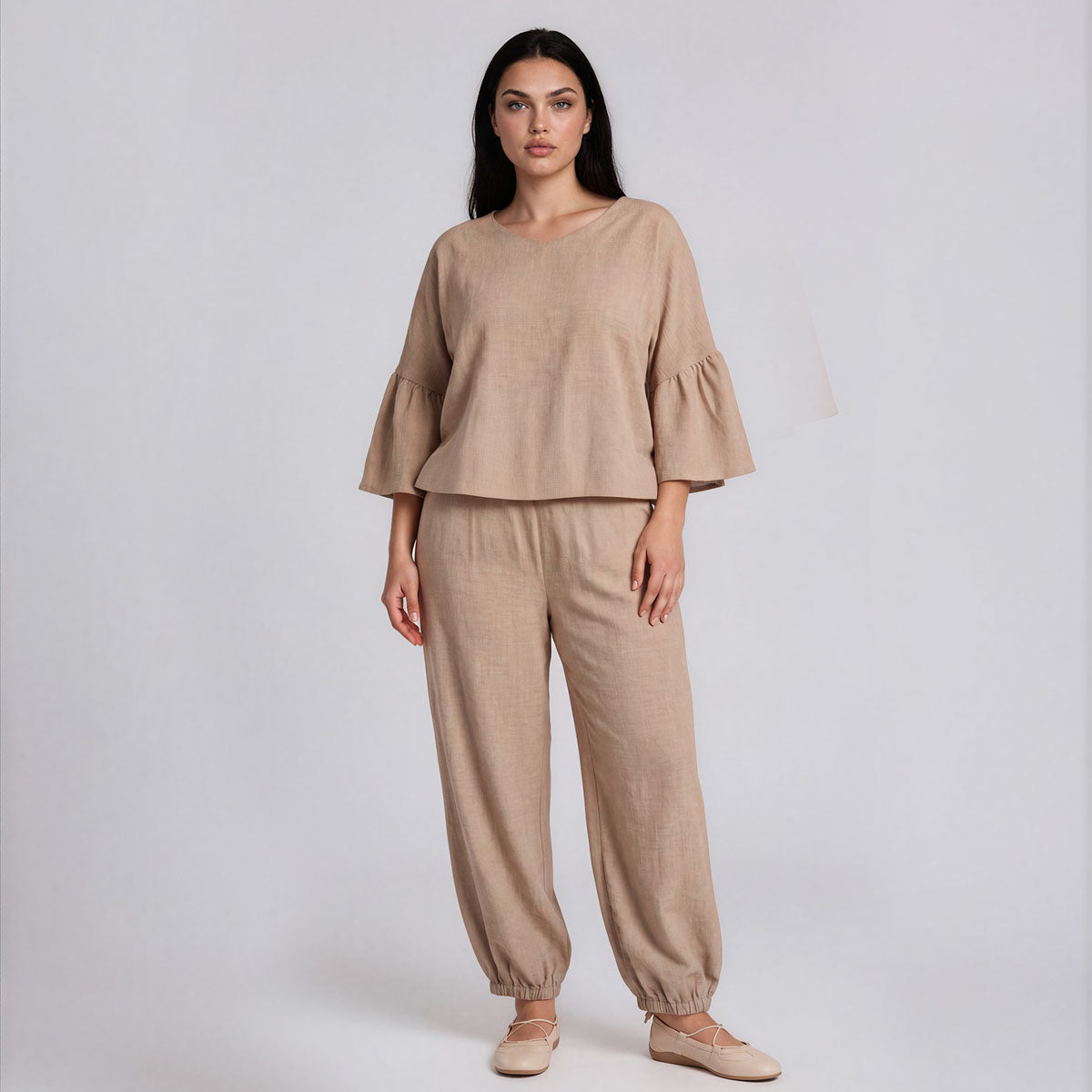 Cora Easy Blouse with Extended Ruffles Sleeve