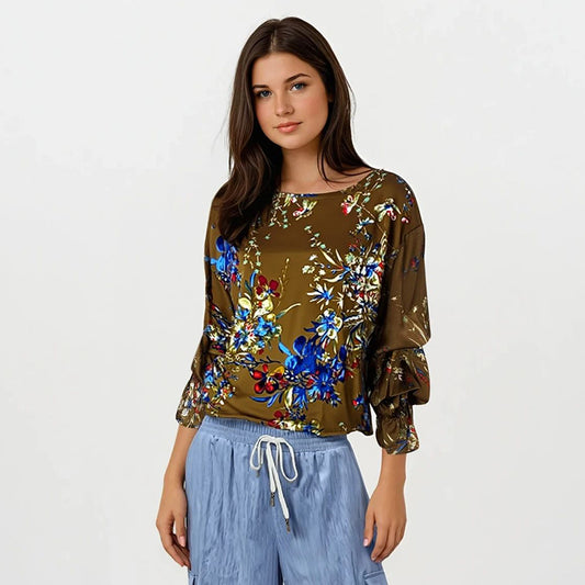 Ashley Pleated Sleeves Blouse