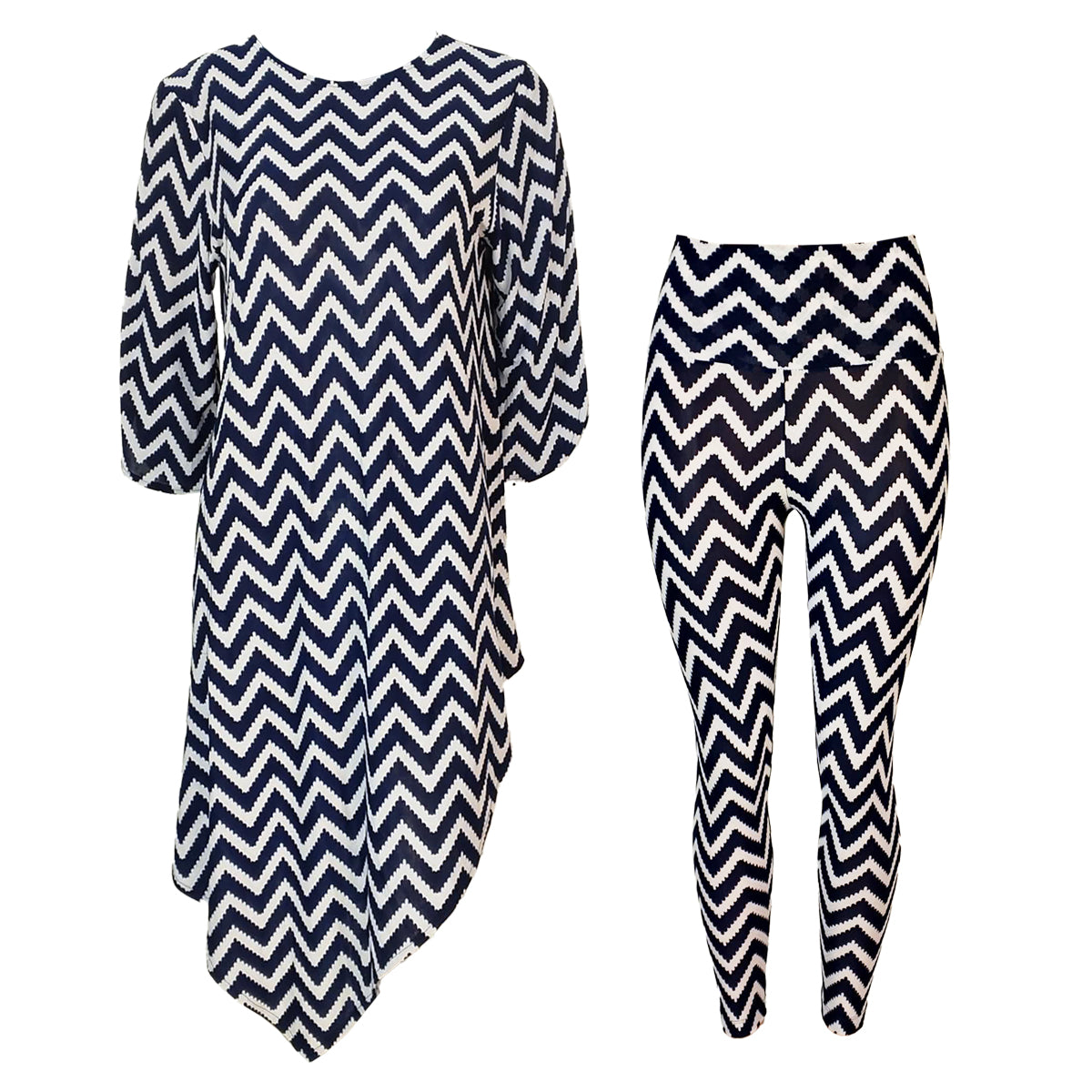 Dress with Leggings Set Ivory Azul