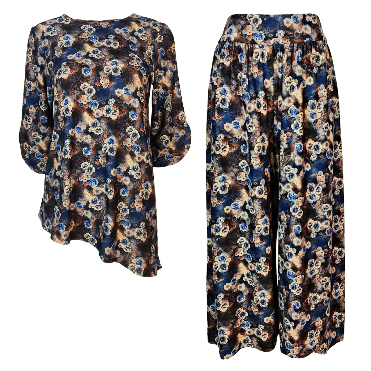 Asymmetrical Blouse and Pants Set