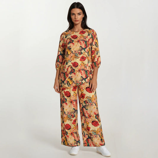 Asymmetrical Blouse and Pants Set