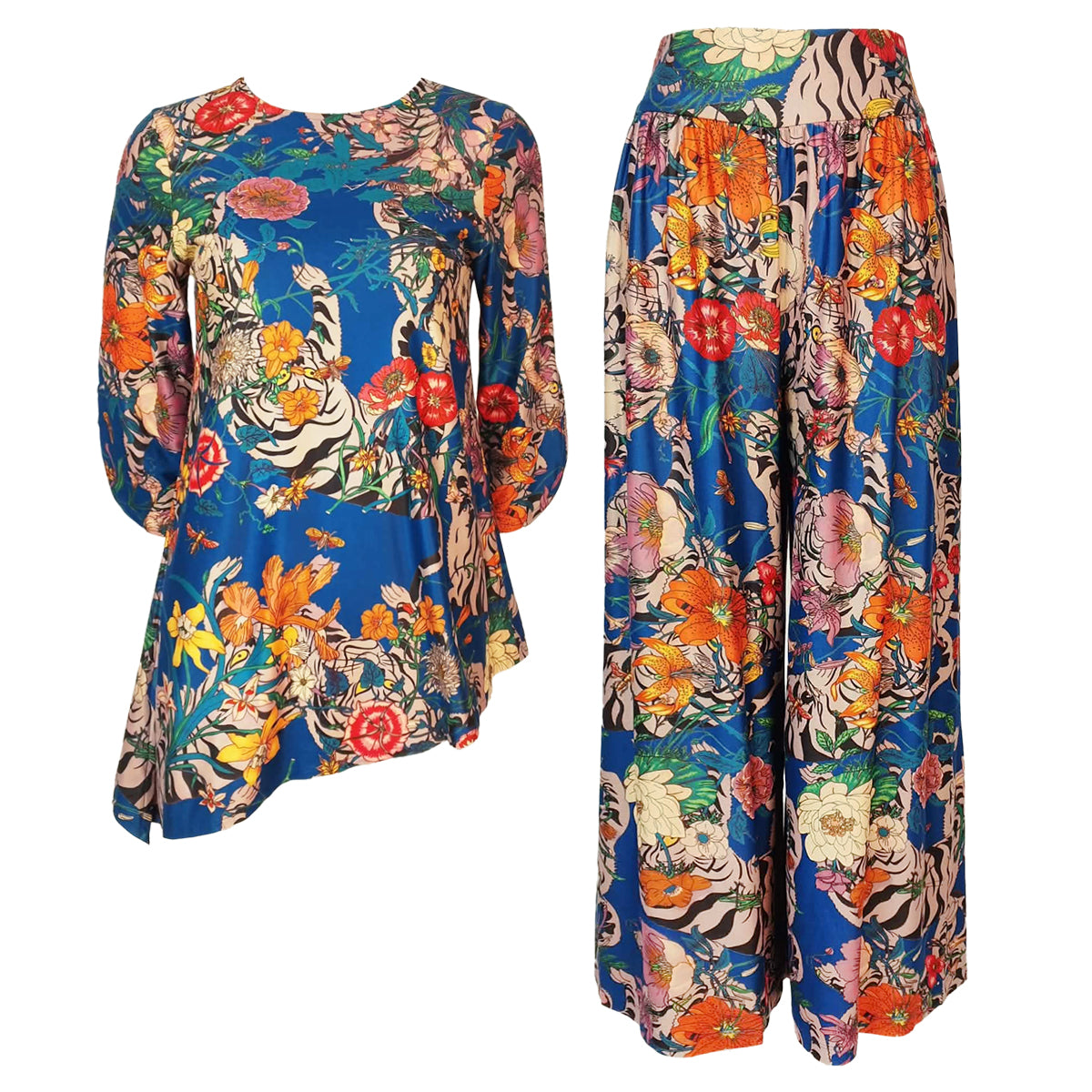 Asymmetrical Blouse and Pants Set