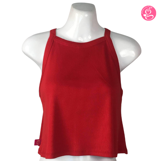 Loose Fit Knit Halter Swing Top