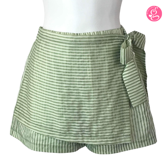 Candy Stripes Fabric Skort with Tie Side