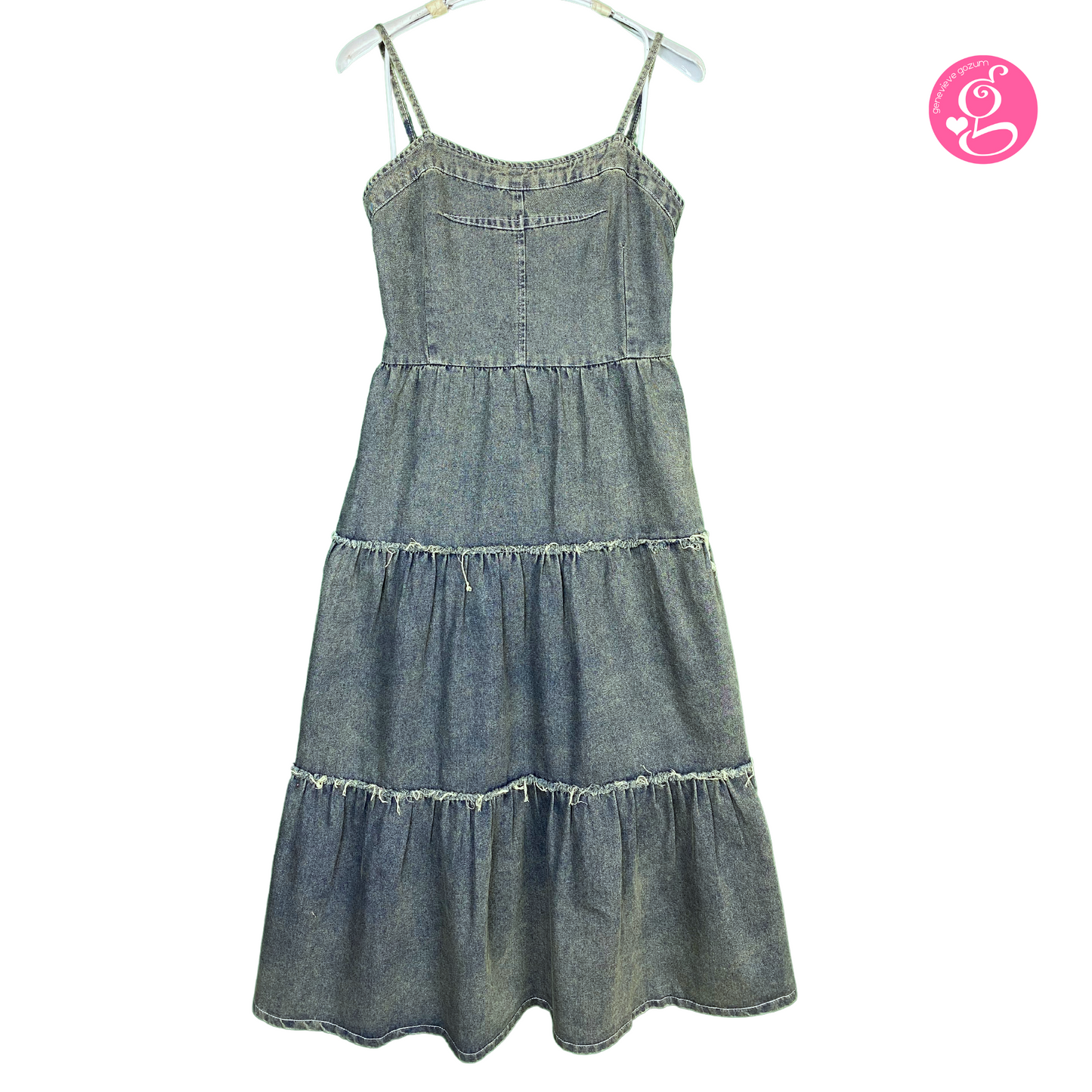 Sweet Denim Dress Lovie Layered Raw Edge