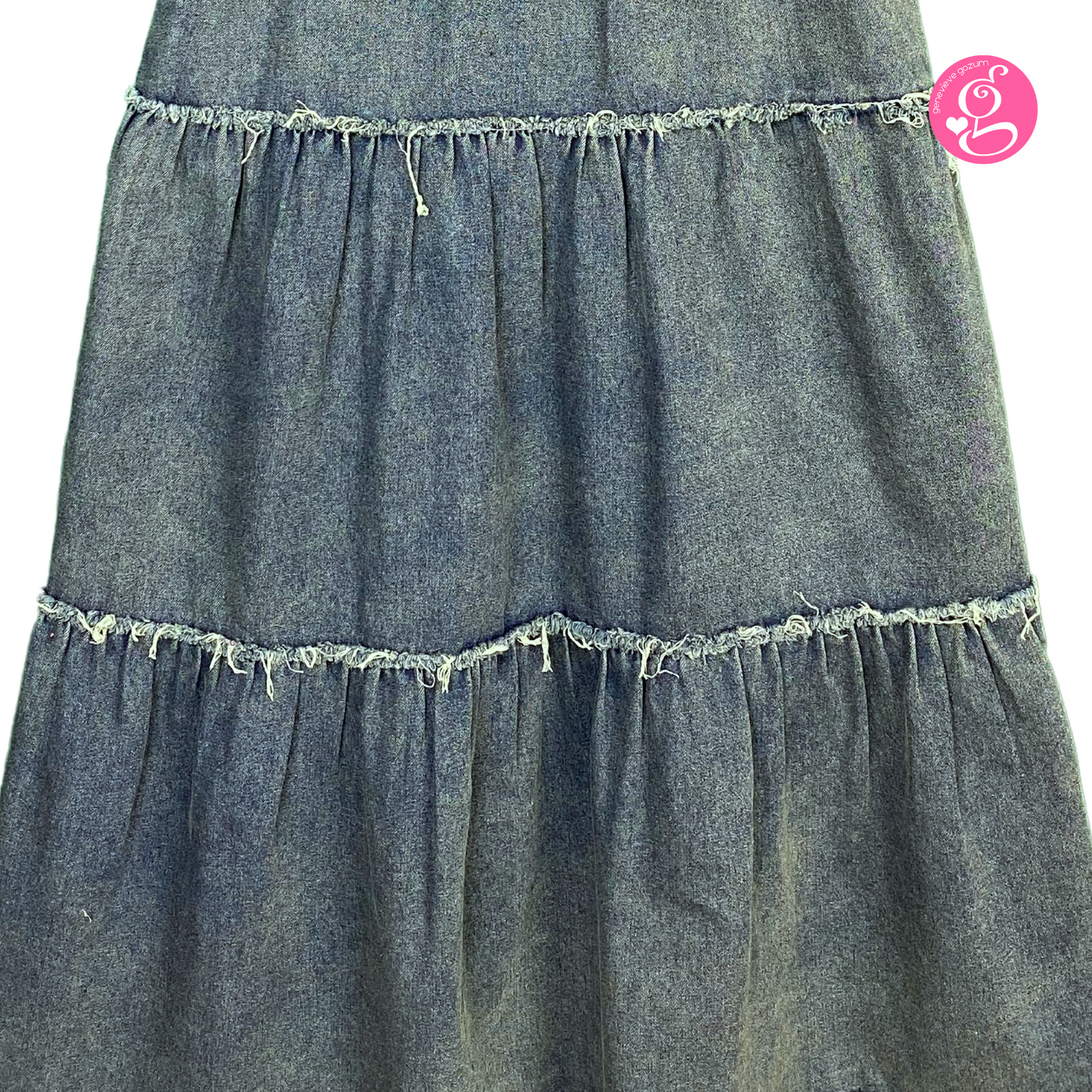 Sweet Denim Dress Lovie Layered Raw Edge