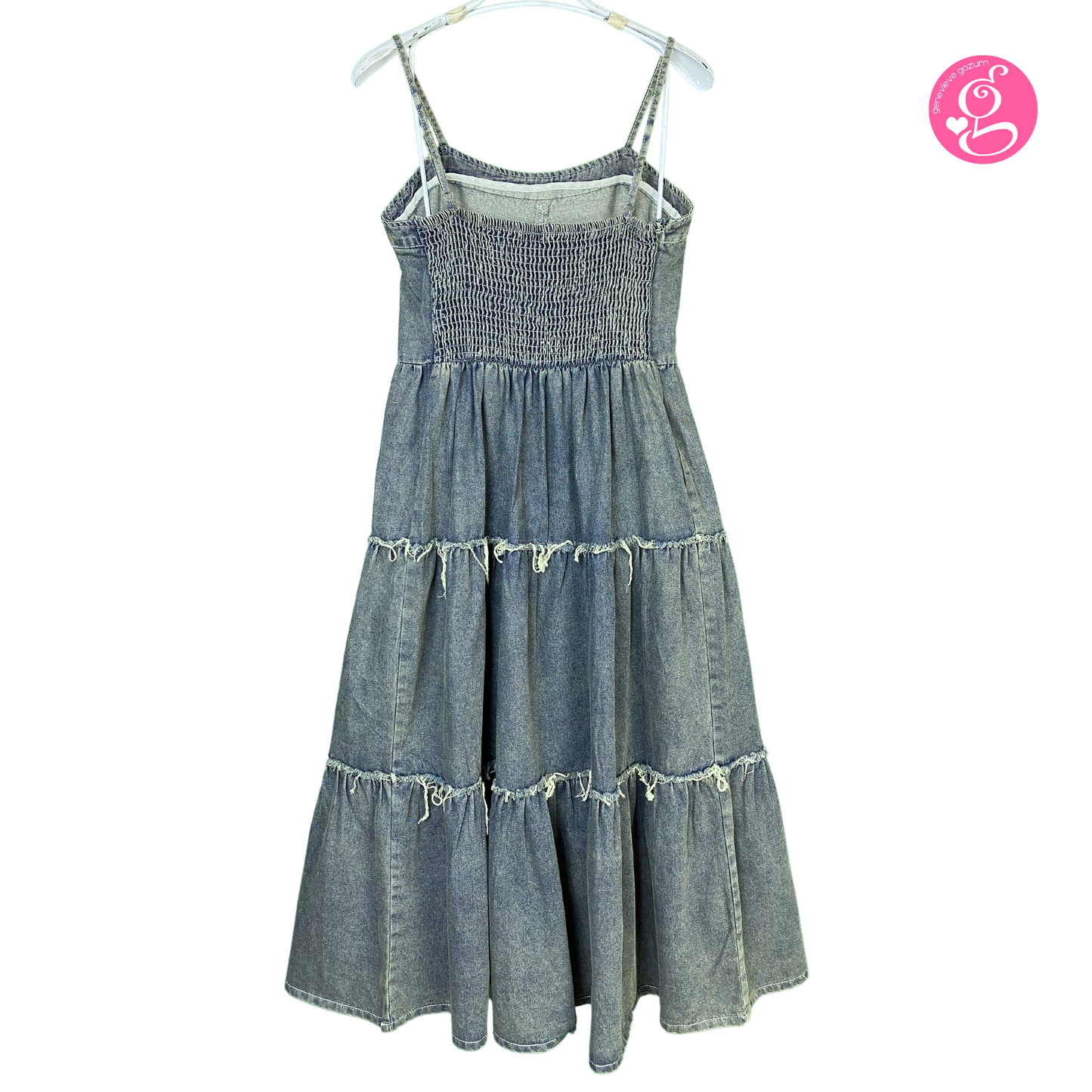 Sweet Denim Dress Lovie Layered Raw Edge