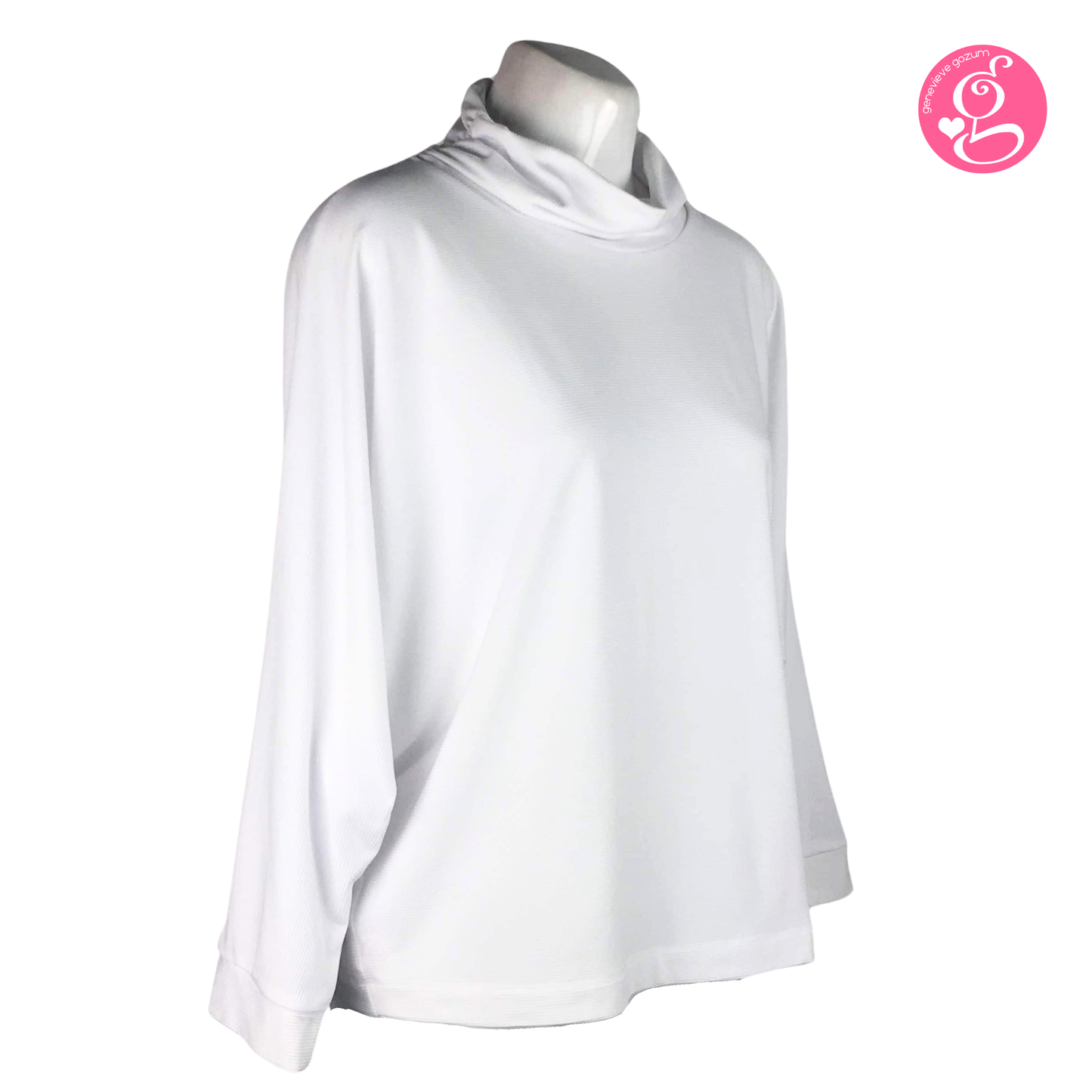 Genevieve Gozum Pullover Blouse with Dolman Sleeves & Turtle Neck