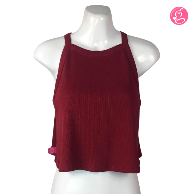 Loose Fit Knit Halter Swing Top