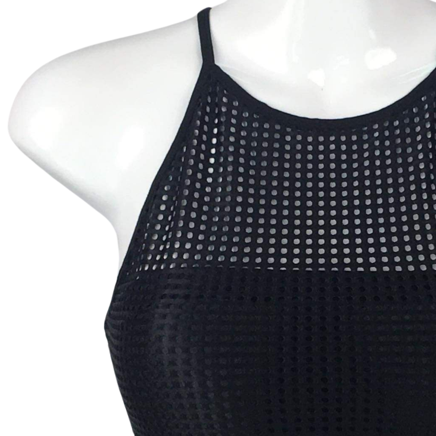 Lisa Net Halter Tank Top with Built In Bust Pads