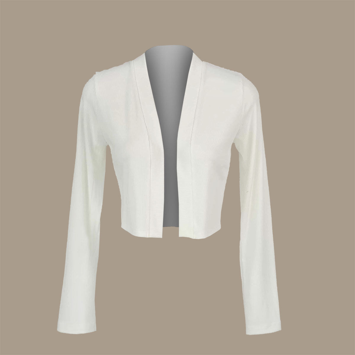 Classic Slimming Waisted Cardigan Long Sleeves Plain