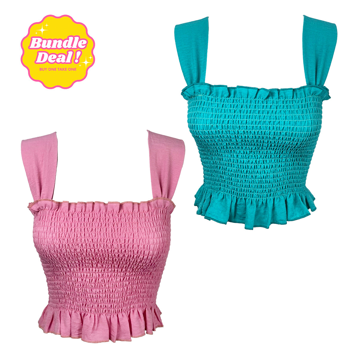 Wide Strap Shirred Top