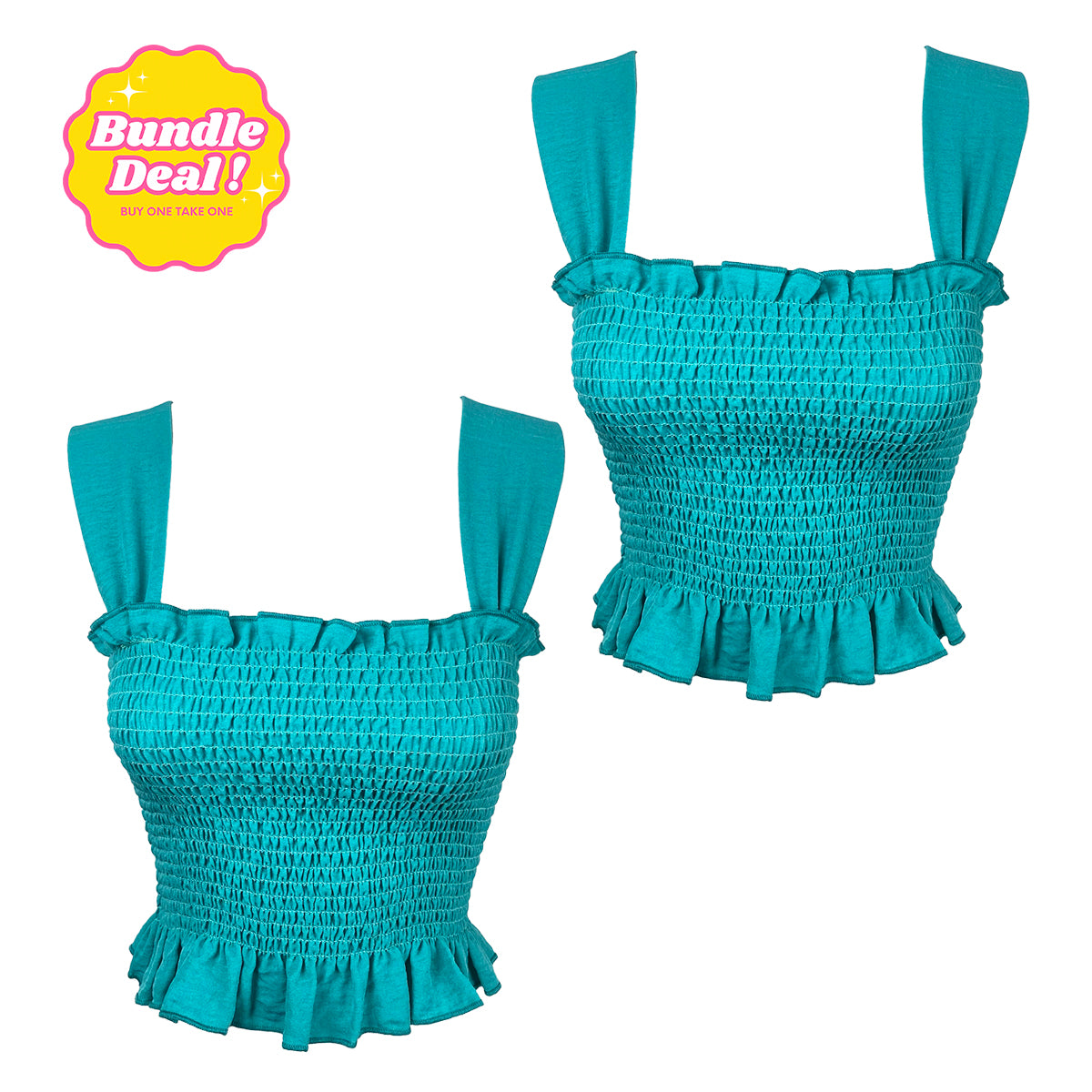 Wide Strap Shirred Top