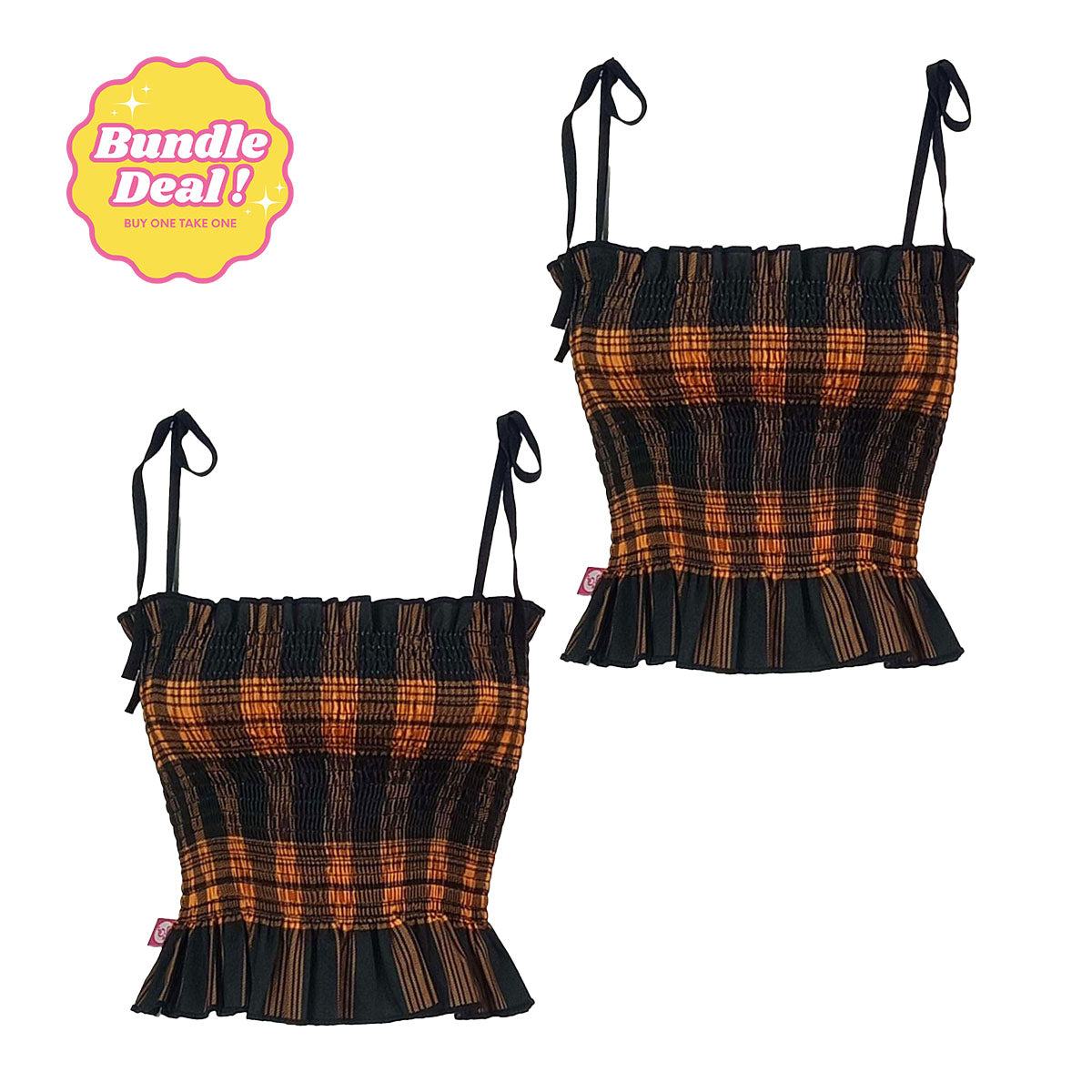 Spaghetti K Pop Gingham Tube Top