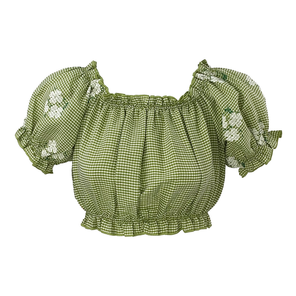Gingham Coordinates Off Shoulder Blouse