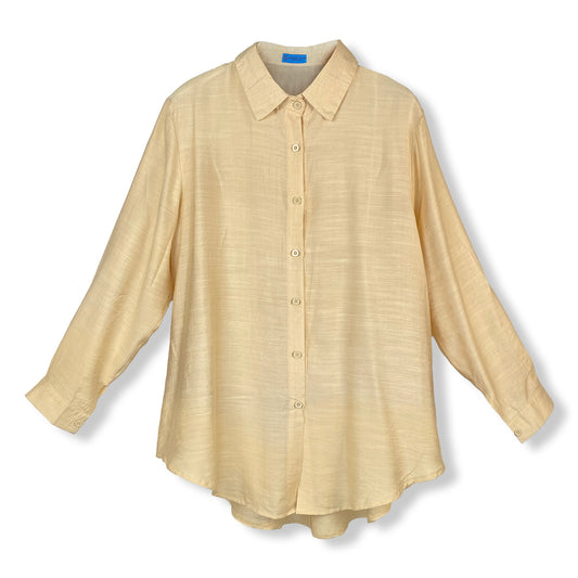 Big Polo Long Sleeves Organic Linen Plain