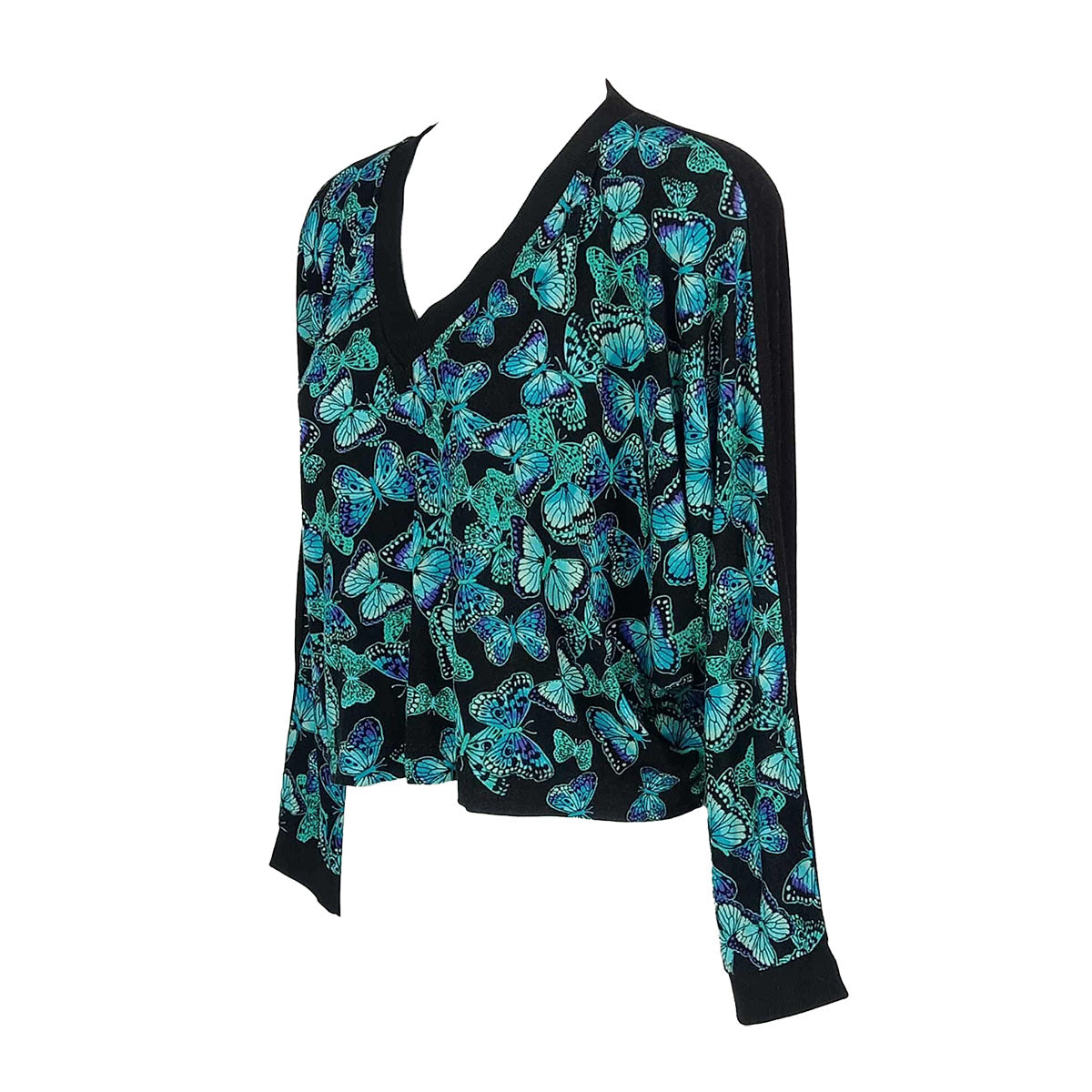 Slimming Dolman V Neck Butterfly Flock