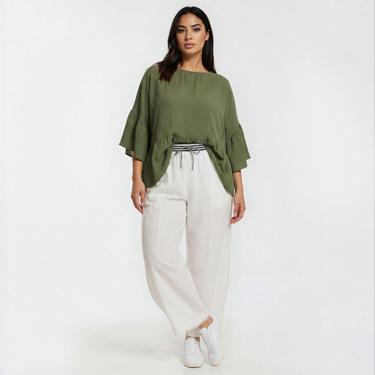 Susan Ruffles Dolman Top Plain
