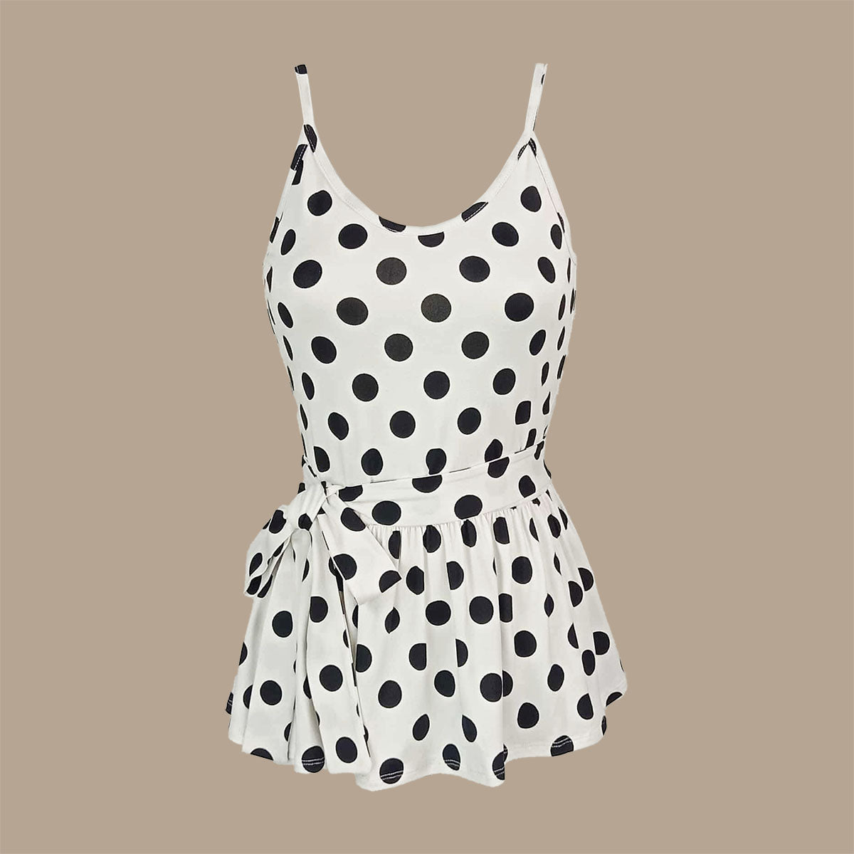 Polka and Stripes Peek A Boo Peplum Top