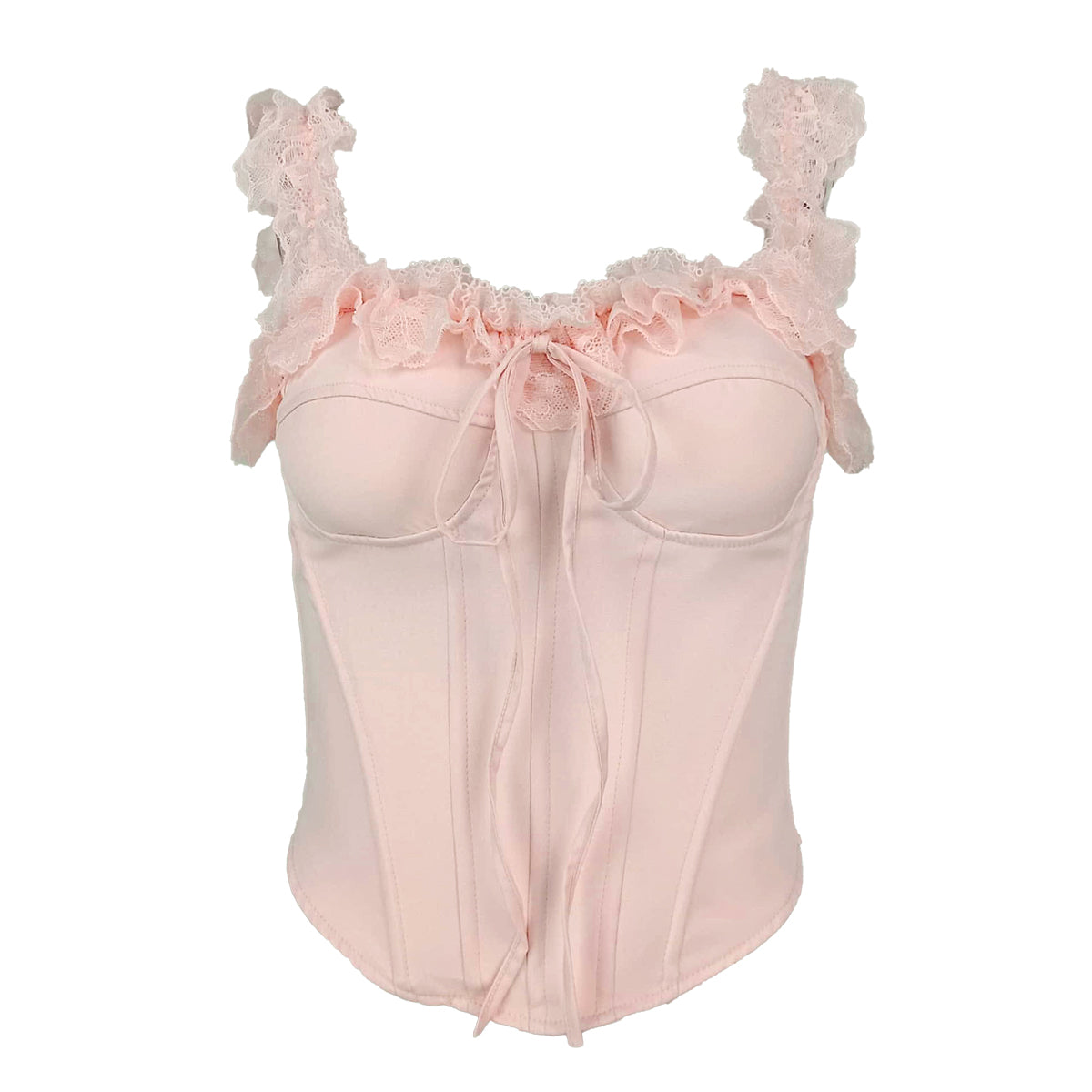Sweet Corset with Bust Pads Ruffle Lace