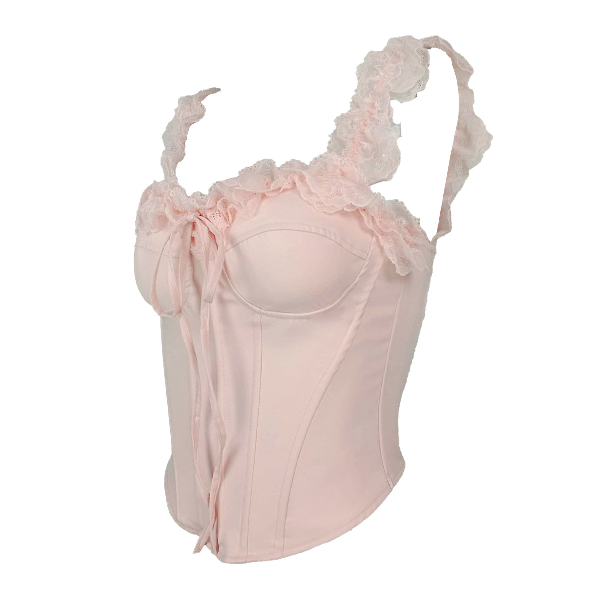 Sweet Corset with Bust Pads Ruffle Lace