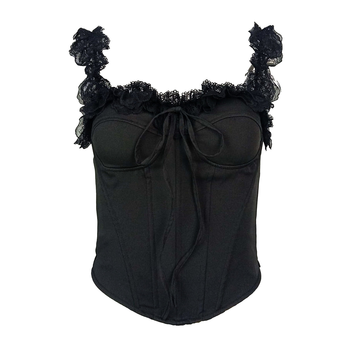 Sweet Corset with Bust Pads Ruffle Lace