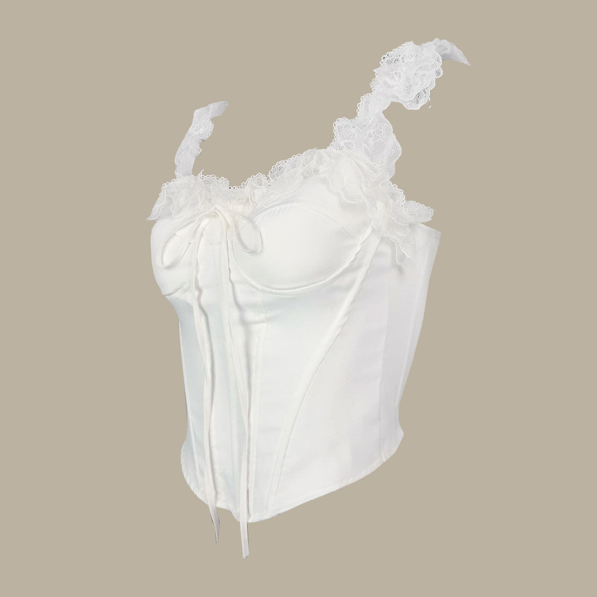 Sweet Corset with Bust Pads Ruffle Lace