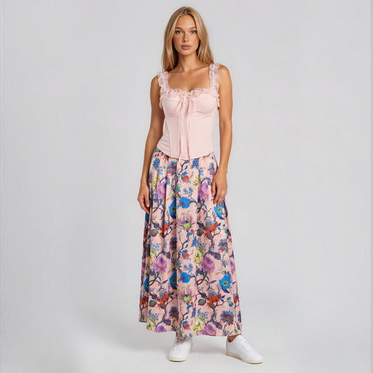 Satin Long Skirt