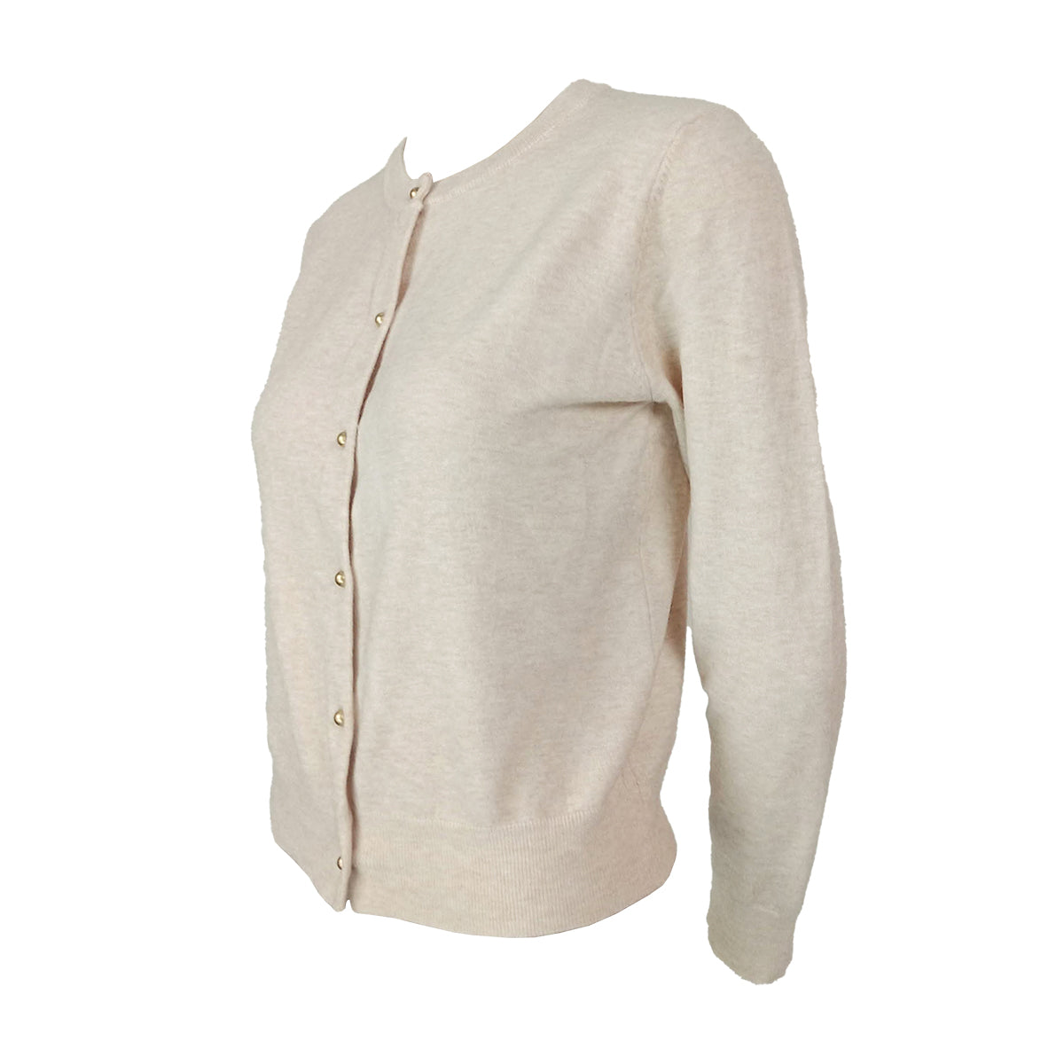 Cardigan Long Sleeves Creamy with Gold Button