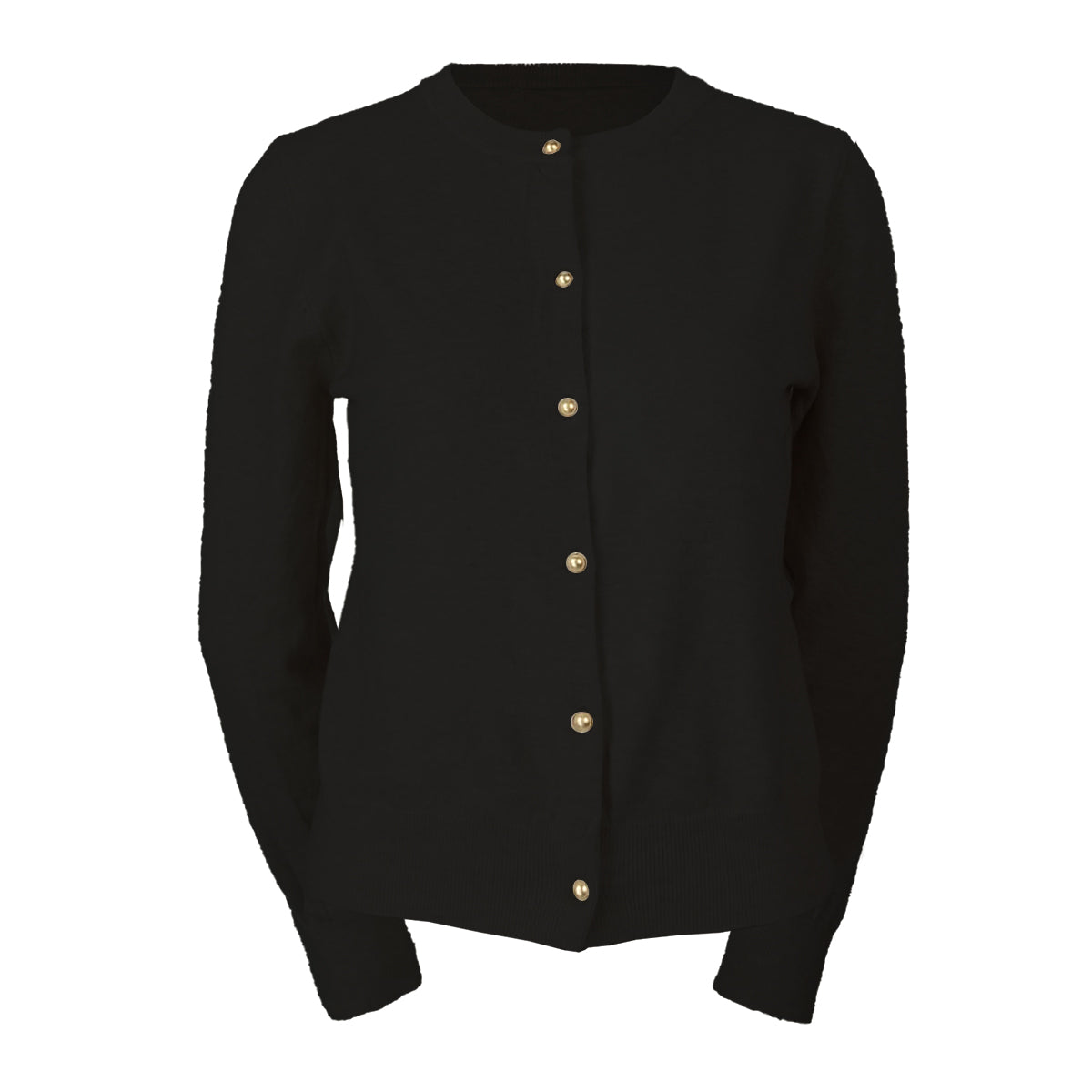 Cardigan Long Sleeves Creamy with Gold Button