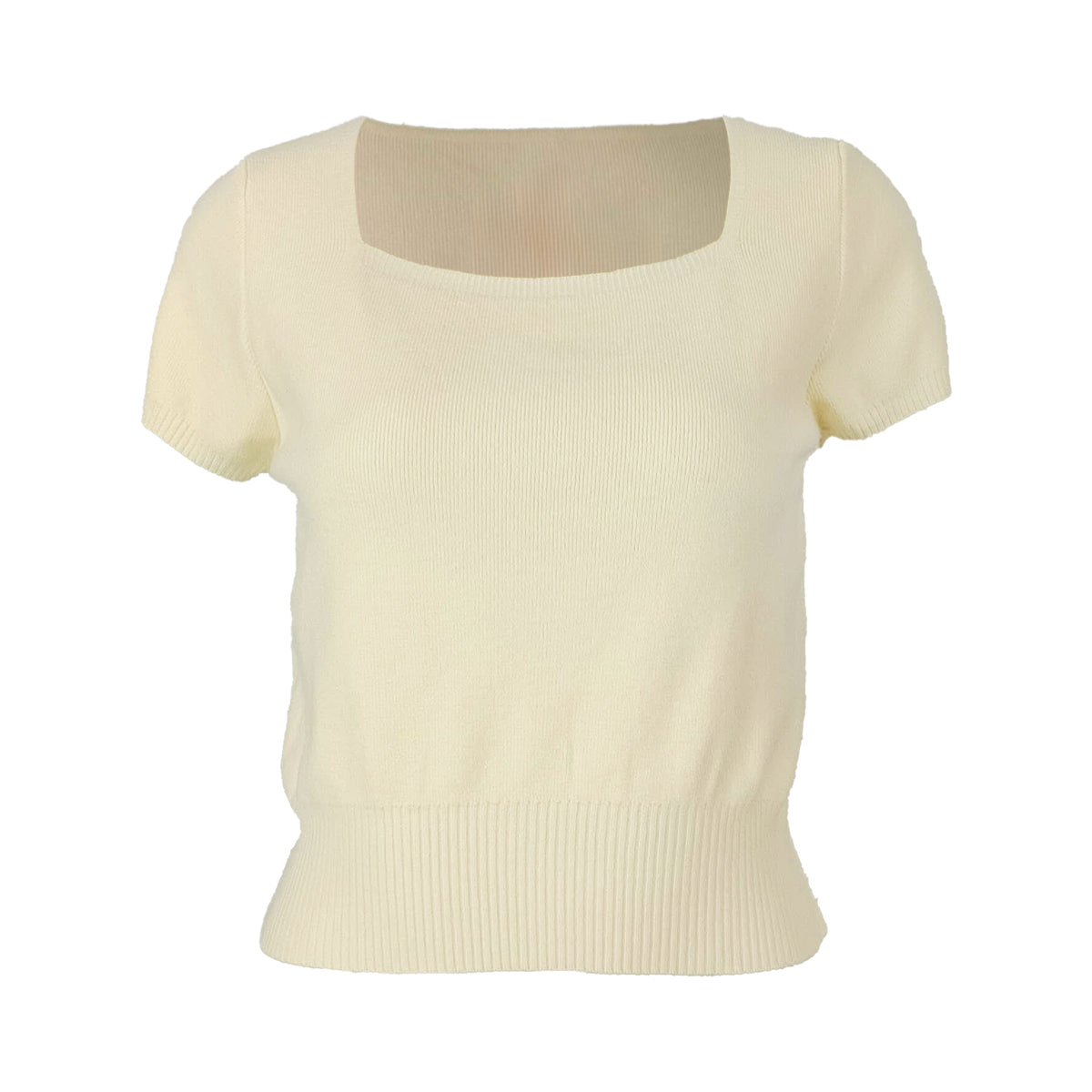 Essential Creamy Knit Square Neck