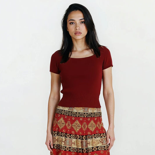 Essential Creamy Knit Square Neck