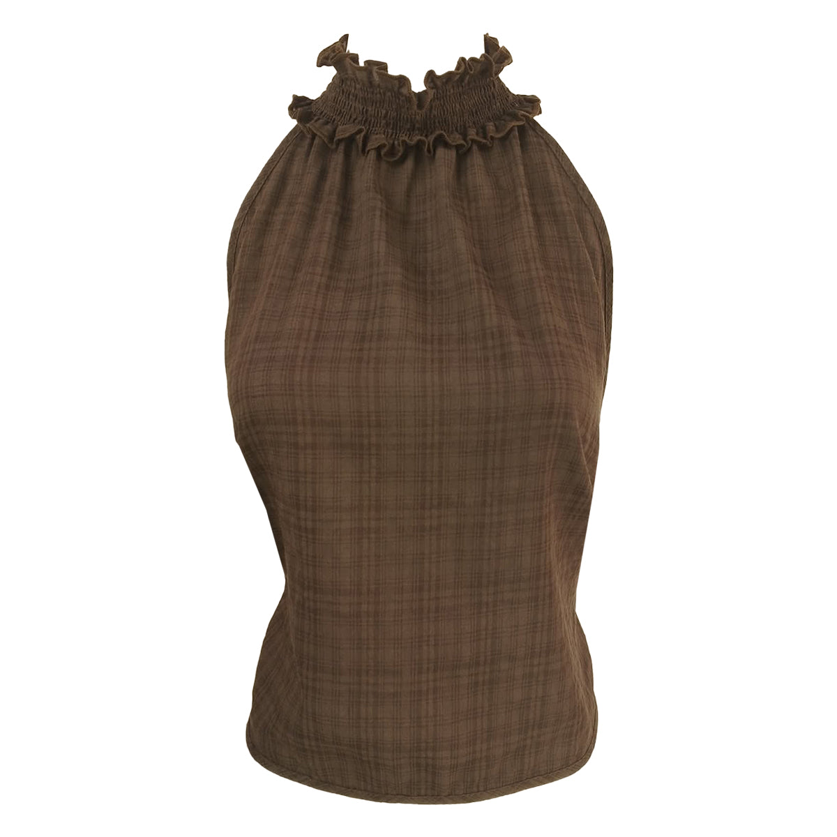 Halter Backless Checkered Top