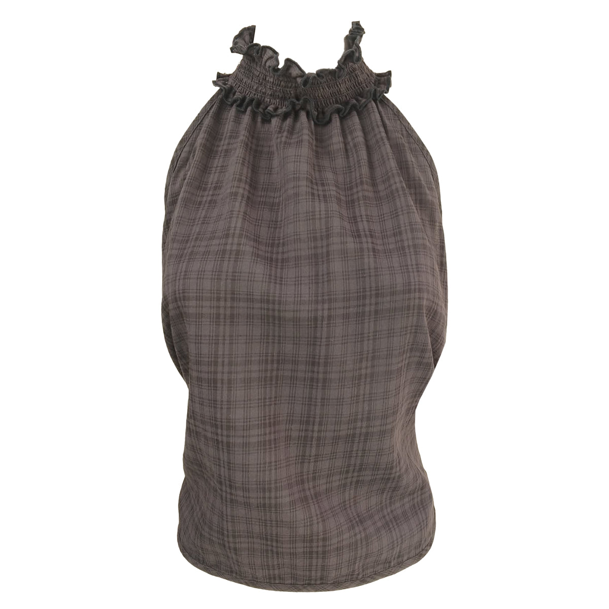 Halter Backless Checkered Top