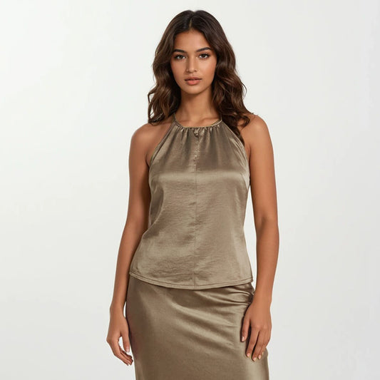 Romantic Luxe Satin Corded Backless