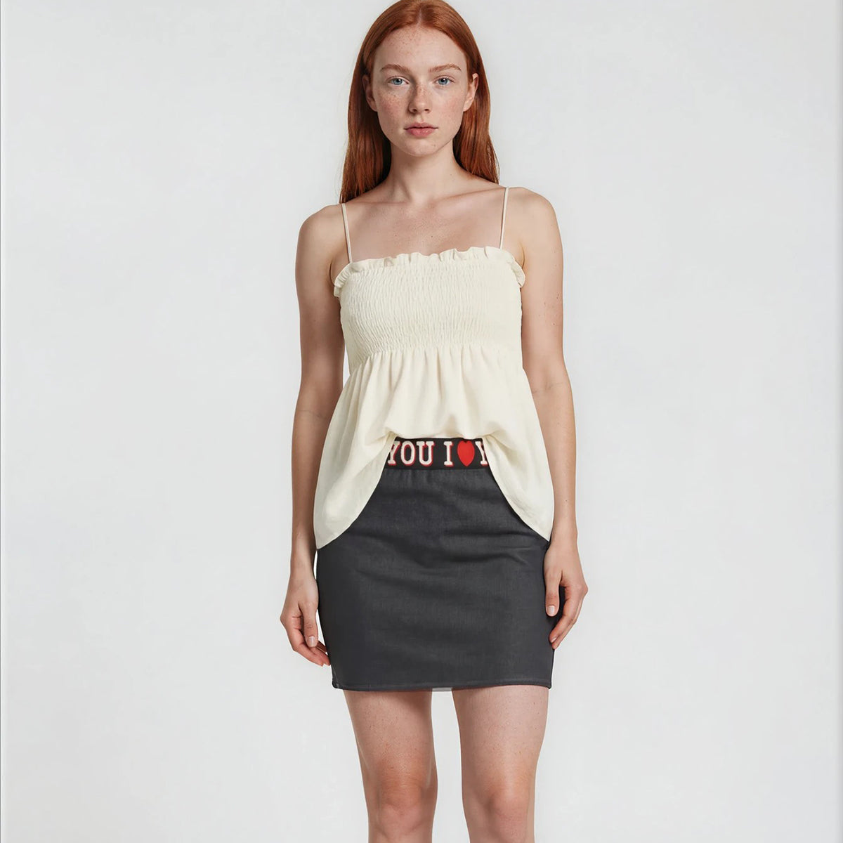 Amber Flowy Peplum Spaghetti Strap Top