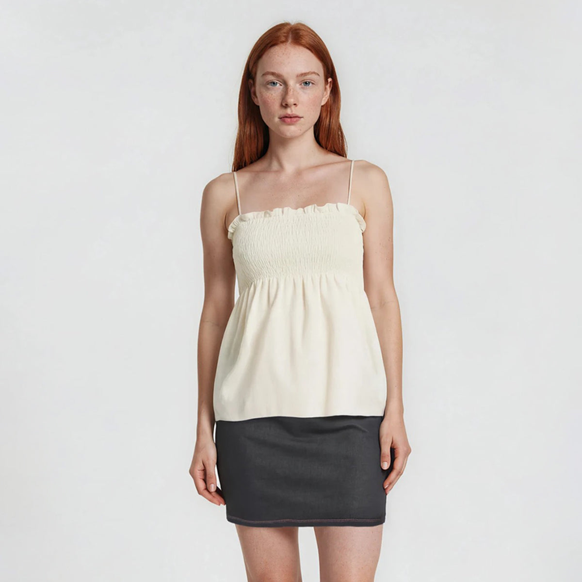 Amber Flowy Peplum Spaghetti Strap Top