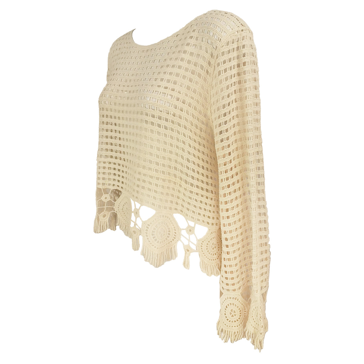 Boho Chic Long Sleeves Crochet with Fringe