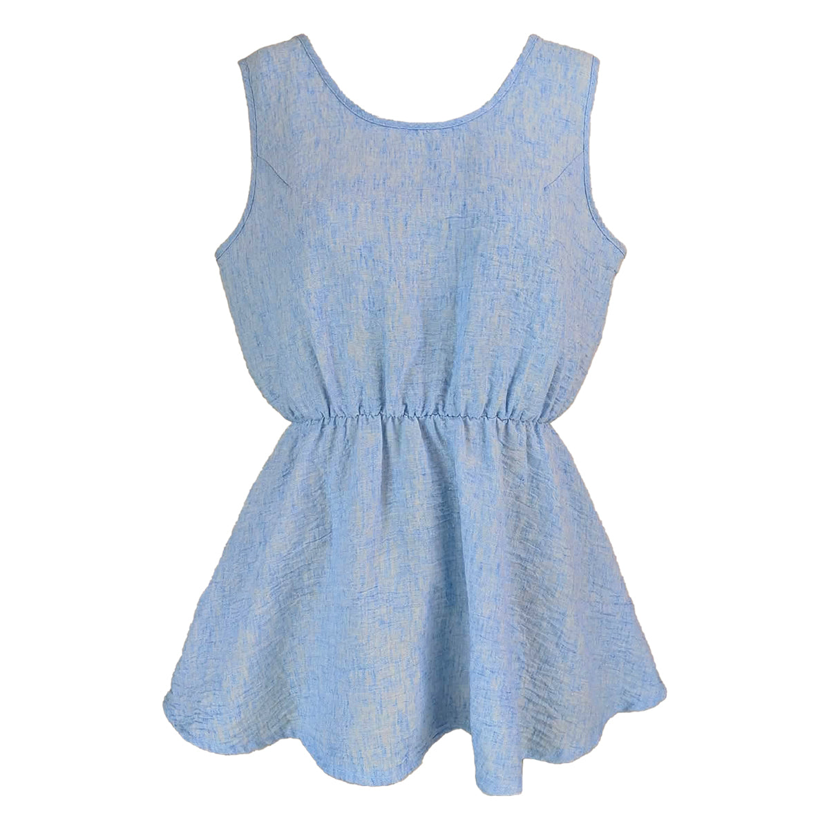 Olivia Peplum Pull-Over Textured Chambray