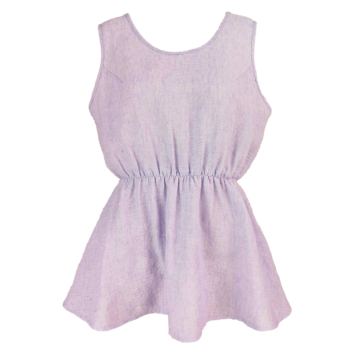 Olivia Peplum Pull-Over Textured Chambray