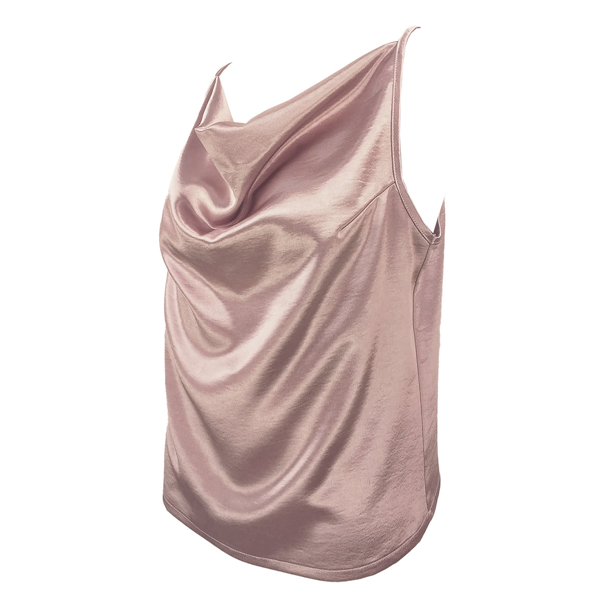 Luxe Satin Sleeves Cowl Neck Blouse