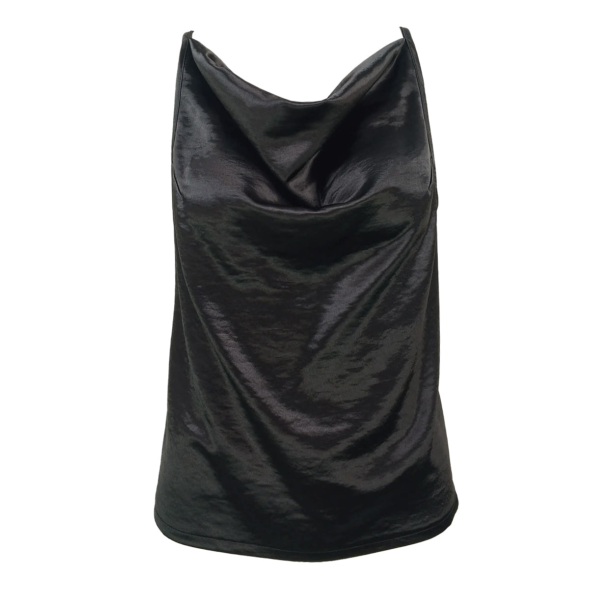 Luxe Satin Sleeves Cowl Neck Blouse