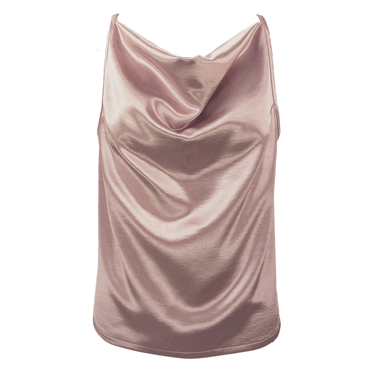 Luxe Satin Sleeves Cowl Neck Blouse