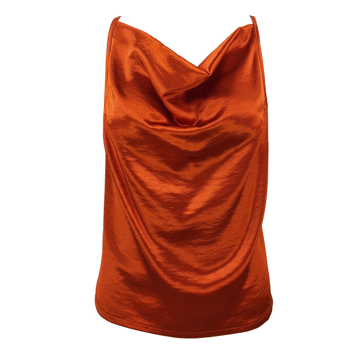 Luxe Satin Sleeves Cowl Neck Blouse