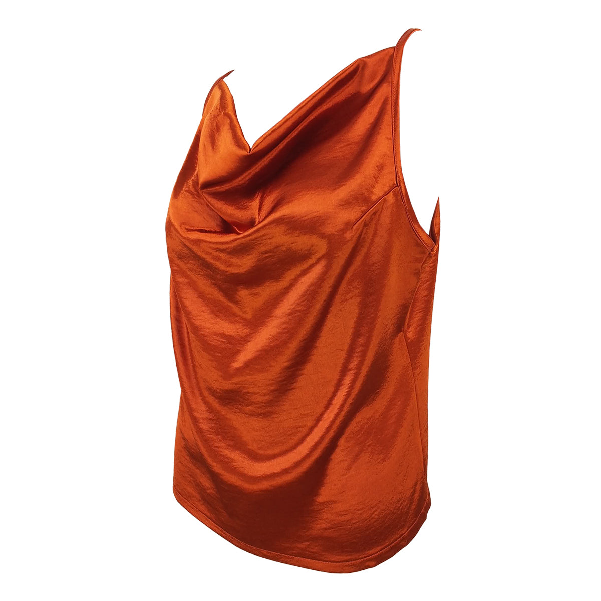 Luxe Satin Sleeves Cowl Neck Blouse