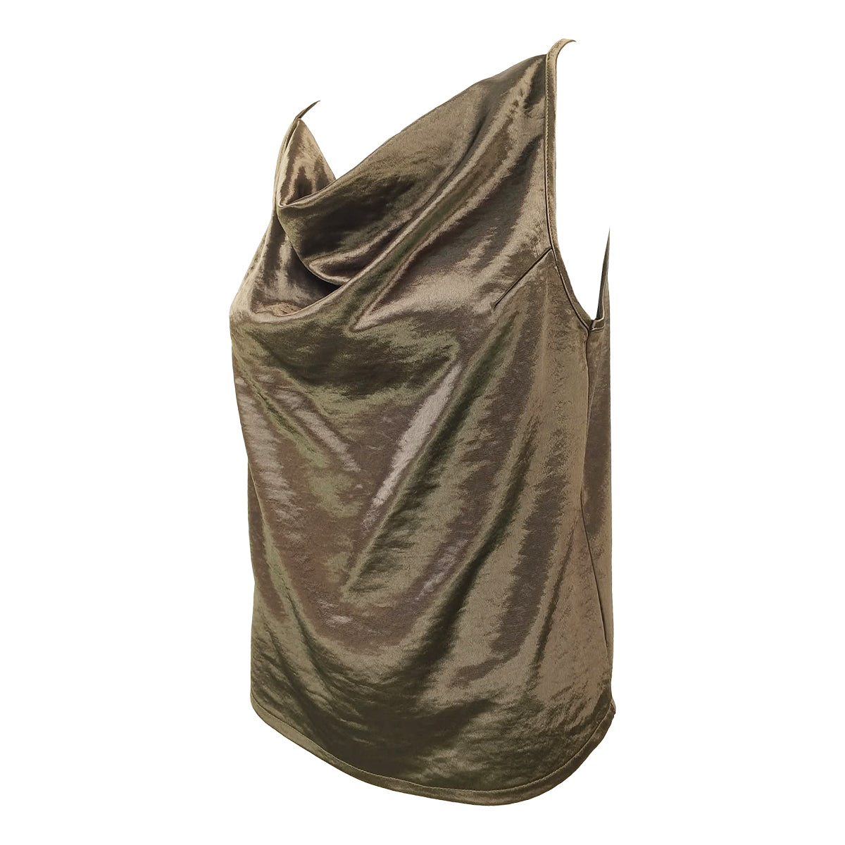 Luxe Satin Sleeves Cowl Neck Blouse