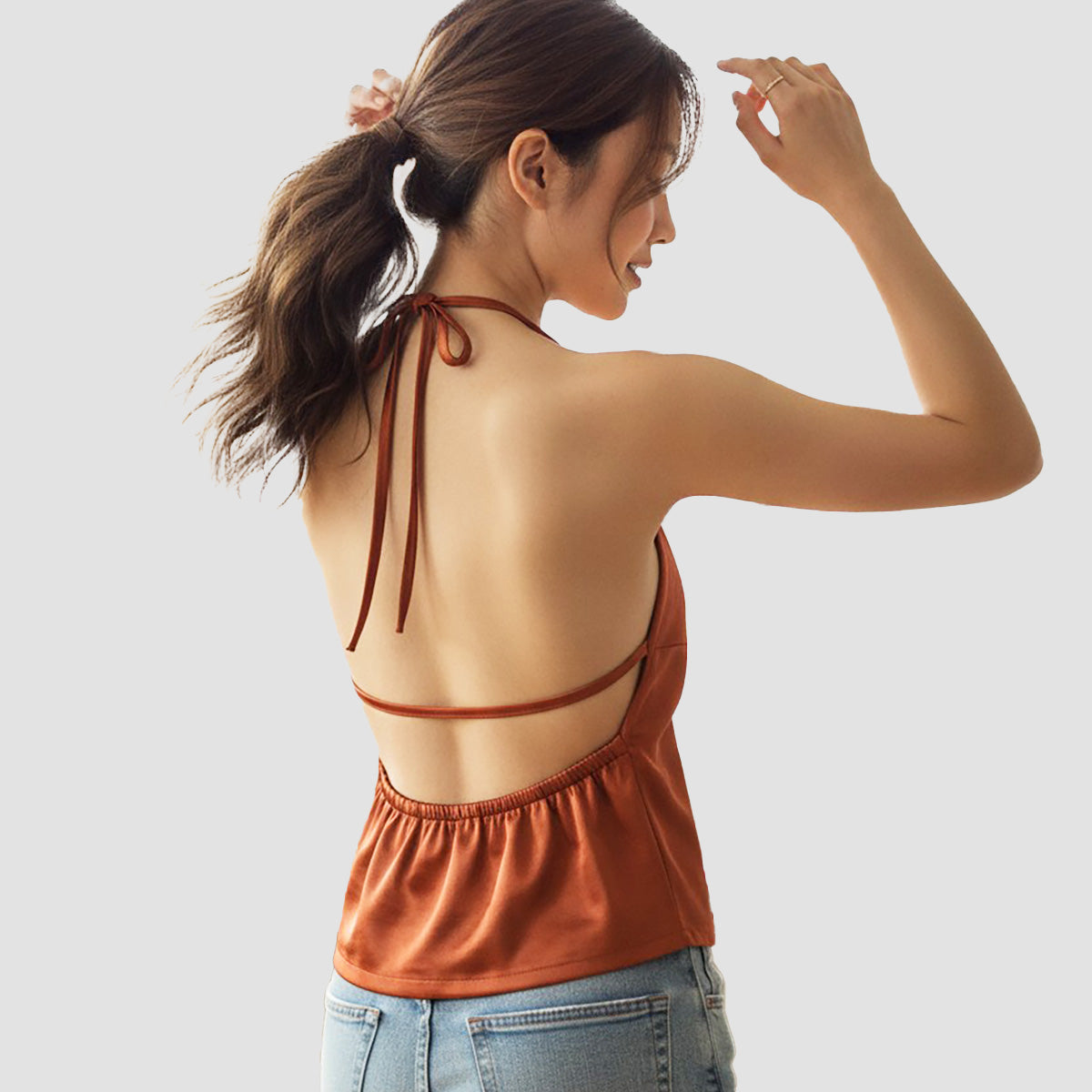 Liquid Satin Backless Top