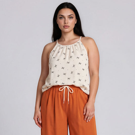 Mia Blouson Halter Tank Top