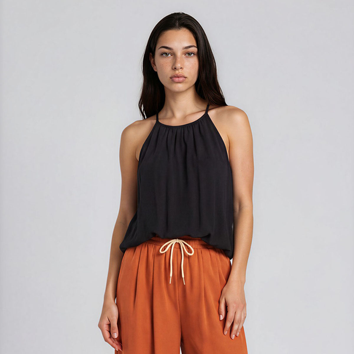 Mia Blouson Halter Tank Top